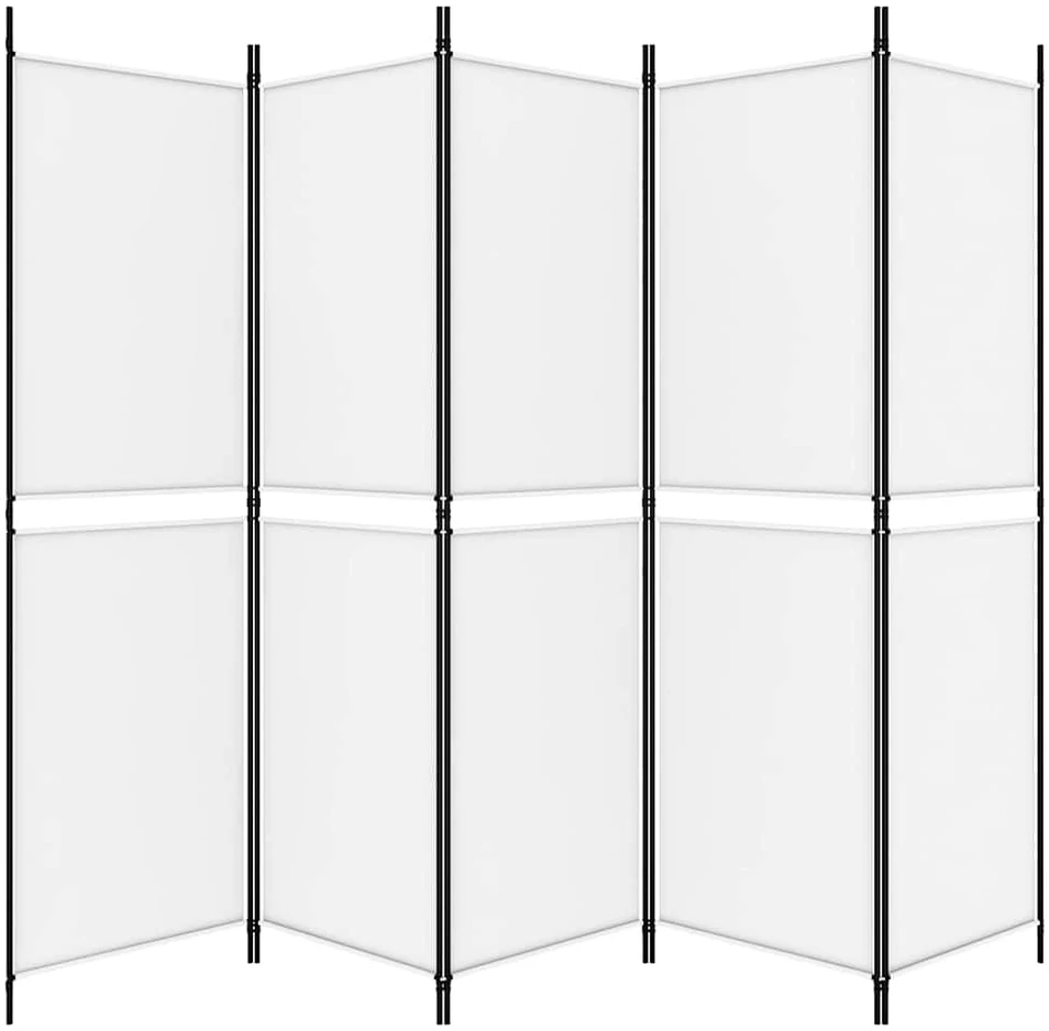 Kambario pertvara, 5 dalių, baltos spalvos, 250x180cm, audinys