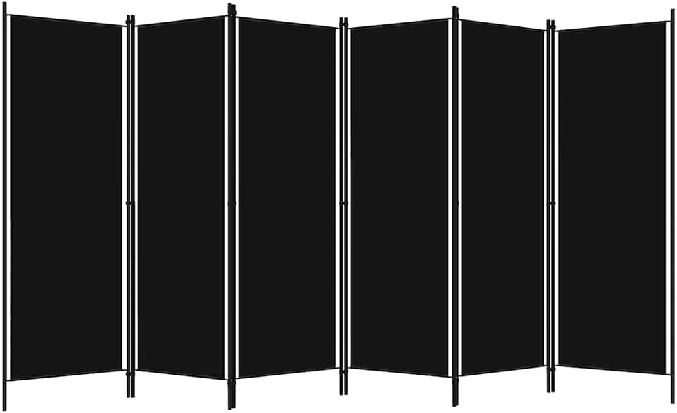 Kambario pertvara, 6 dalių, juodos spalvos, 300x180cm