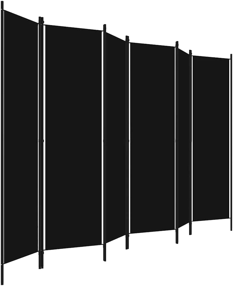 Kambario pertvara, 6 dalių, juodos spalvos, 300x180cm