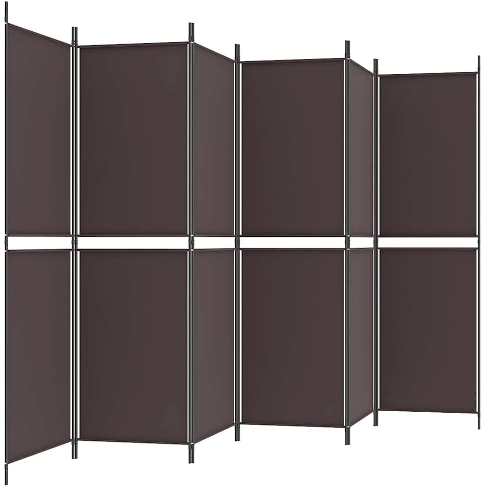 Kambario pertvara, 6 dalių, rudos spalvos, 300x180cm, audinys