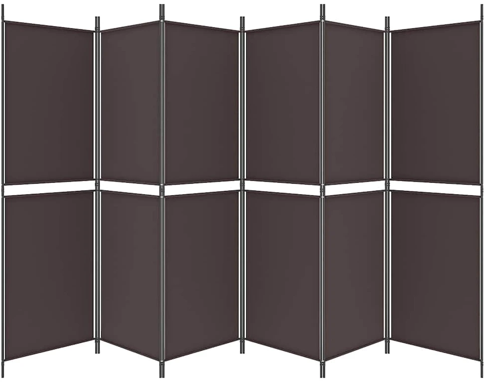 Kambario pertvara, 6 dalių, rudos spalvos, 300x180cm, audinys