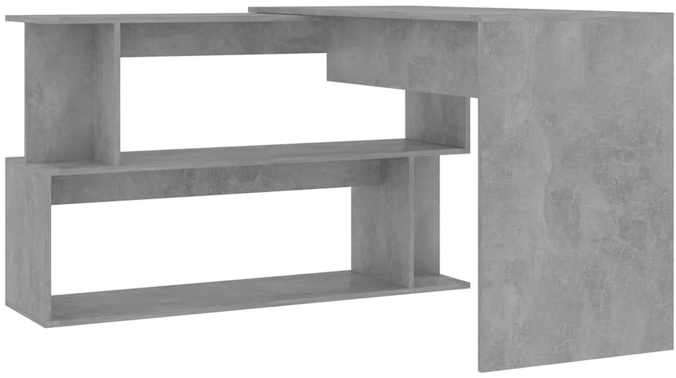 Kampinis rašomasis stalas, betono, 200x50x76cm, mediena