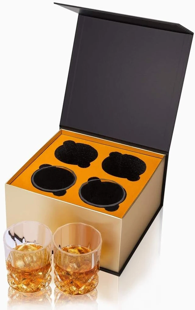 Kanars 4 vnt. viskio stiklinės, bešvinis kristalas, 300 ml