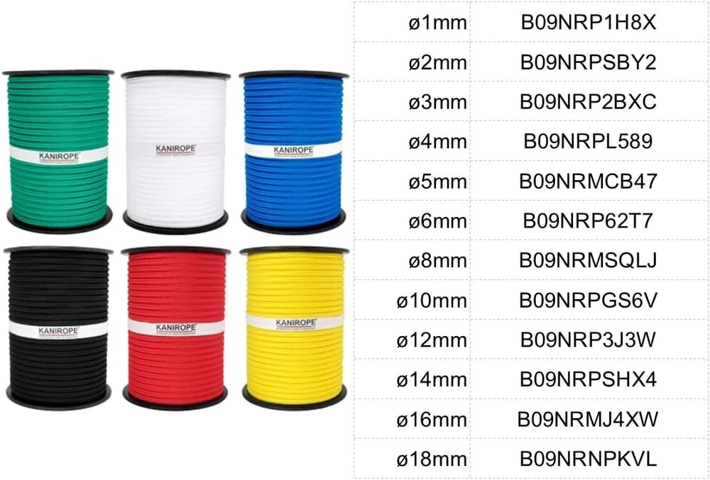 Kanirope® polipropileno virvė Multibraid 8 mm 10 m juoda (1811) 16x pinta