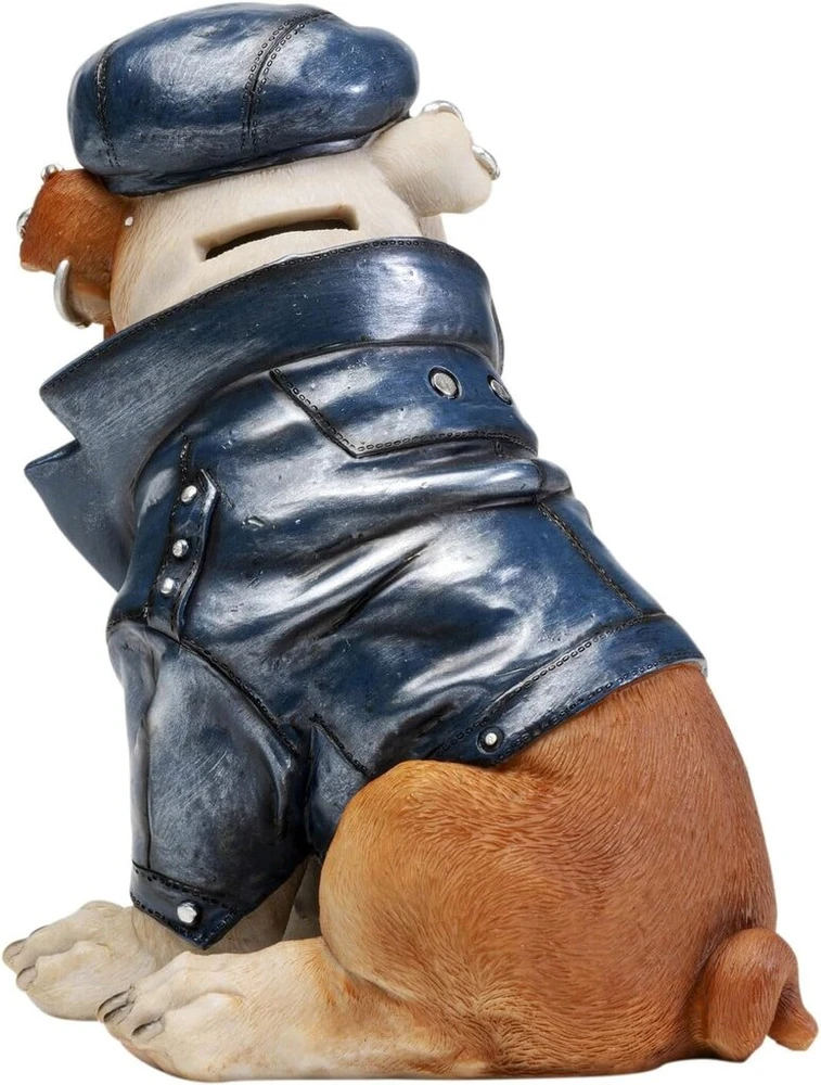 Kare Design taupyklė Punk Dog, įvairiaspalvė, rankų darbo, unikali, dekoratyvinė figūrėlė svetainei, kiaulė taupyklė, vaikams ir suaugusiems, modernaus dizaino, 22 x 19 x 16 cm (a x P x G)
