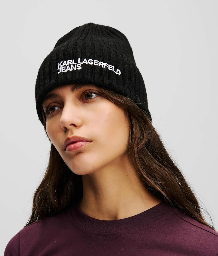Karl Lagerfeld Jeans moteriška esminė logotipu puošta kepurė