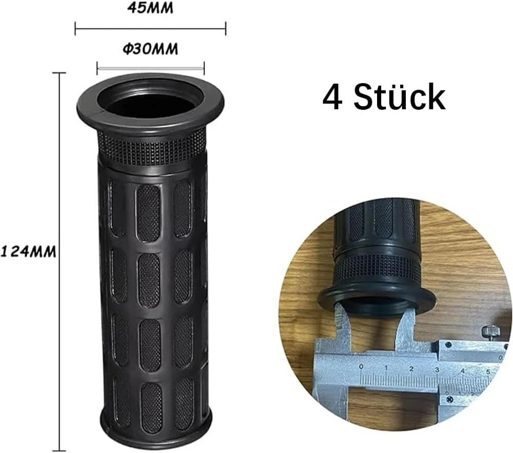Karučio rankenos, karučio rankenos, 4 vnt., 30 mm guminė vežimėlio rankena dviračiui, neįgaliojo vežimėliui, motociklui