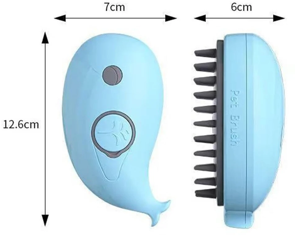 Katės šepetys su garų funkcija - 3-in-1 garų šepetys katėms su purškikliu, katės masažinis šepetys, pašalina plaukus nuo kačių ir šunų, su Usb įkrovimo laidu