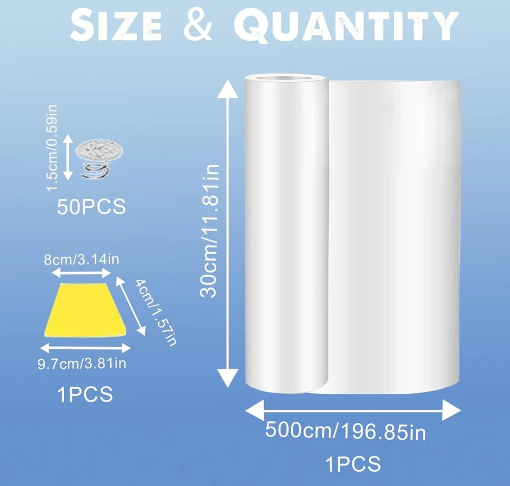 Katės sofos apsauga nuo įbrėžimų, 30 cm x 5 m, dvipusė pvc katės apsauga nuo įbrėžimų, sofos apsauga katei su 50 vinių, lipni plėvelė nuo įbrėžimų, pjaustoma, skirta stalo kampų ir sienų apsaugai