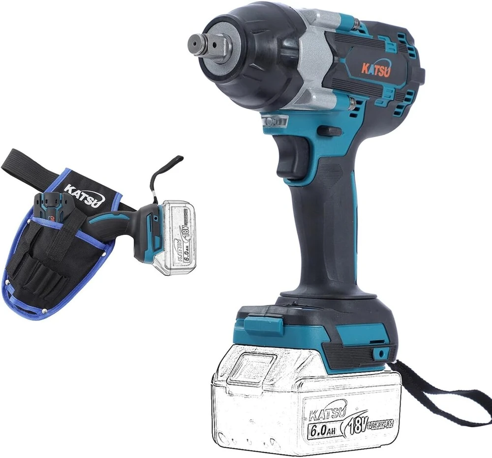 Katsu Fit-bat 102476 akumuliatorinis smūginis veržliasukis, bešepetėlinis, 21 V, 1/2 colio, 550 Nm, su 2 adapteriais ir nešiojimo krepšiu, be akumuliatoriaus ir įkroviklio