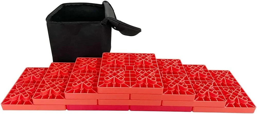 Katsu Tools 10 vnt. sunkiasvorių plastikinių lygiavimo blokų rinkinys karavanams, atraminiai blokai, skirti vienratėms ir dviratėms transporto priemonėms lyginti, kemperių lygintuvai, kemperis