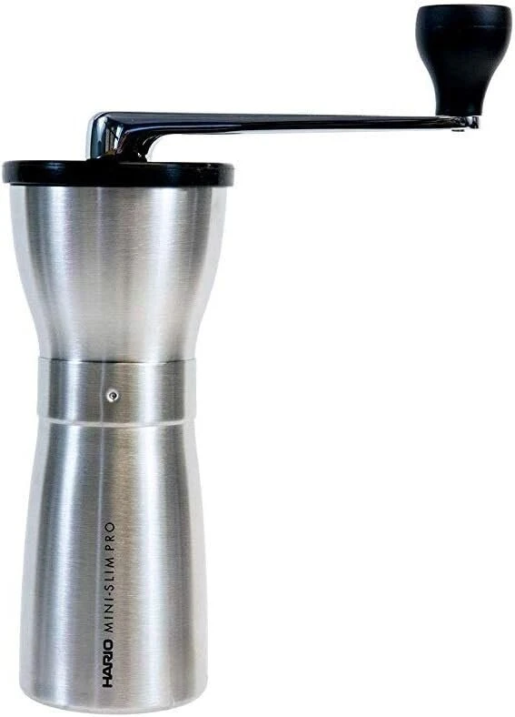 Kavamalė Hario | Mini Mill Slim Pro kavos malūnėlis | su keraminiu malimo mechanizmu | sidabrinis | Mmsp-1-hsv