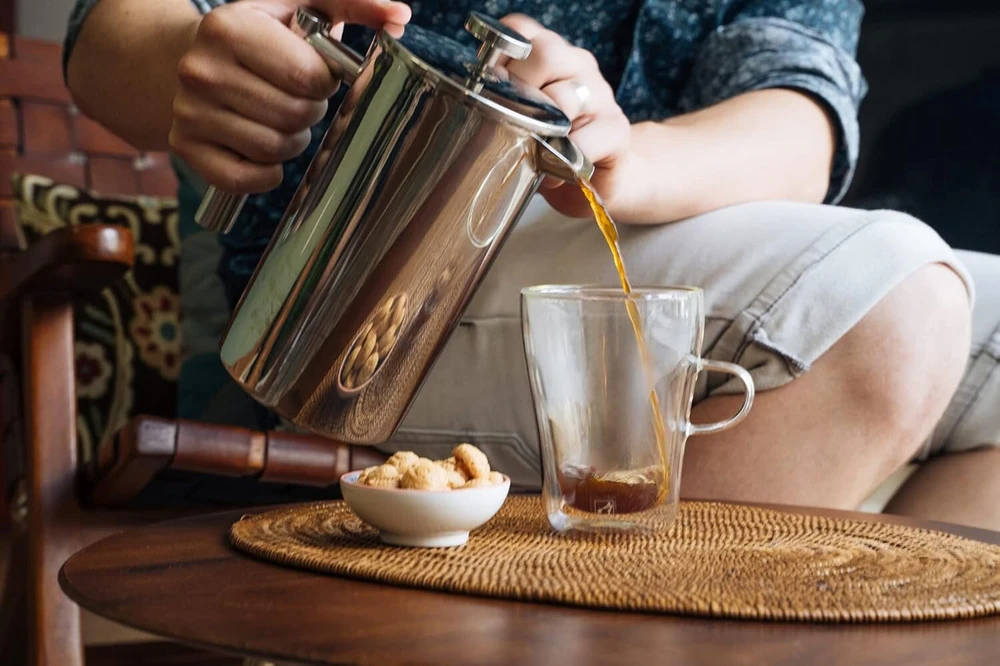 Kavamalė Kavos dovanų rinkinys french press small - dovanos kavos mėgėjams - kavos virimo aparatas french press ir dvi išskirtinės kavos rūšys - kavos dovana - kavos dovanos idėja kava - malta kava