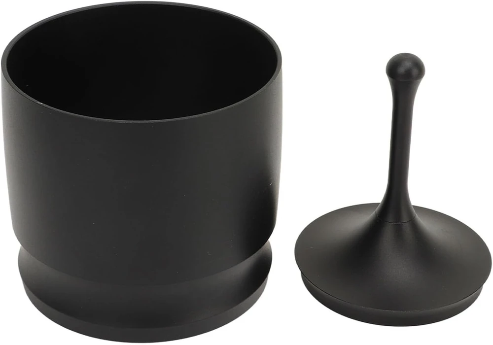 Kavos dozavimo puodelis 58 mm dozavimo žiedas presas aliuminio lydinio espresso dozavimo puodelis kavos portafiltrui (juodas 58 mm)