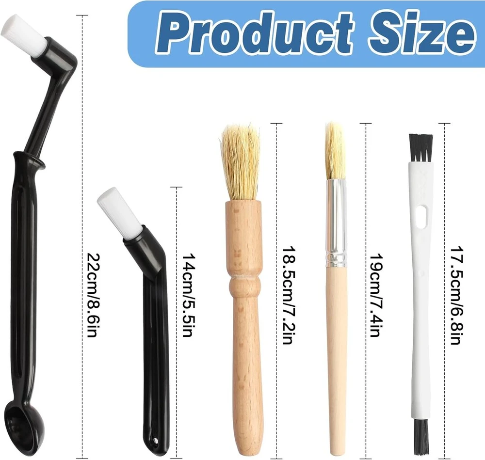 Kavos šepetėlis 18 dalių kavos valymo šepetėlių rinkinys barista šiaudelių šepetėlių rinkinys espresso kavos aparato šepetėlis kavos malūnėlio valymo šepetėlis vamzdžių valymo šepetėlis kavos malūnėliui kavos įrankių valymo šepetėlis