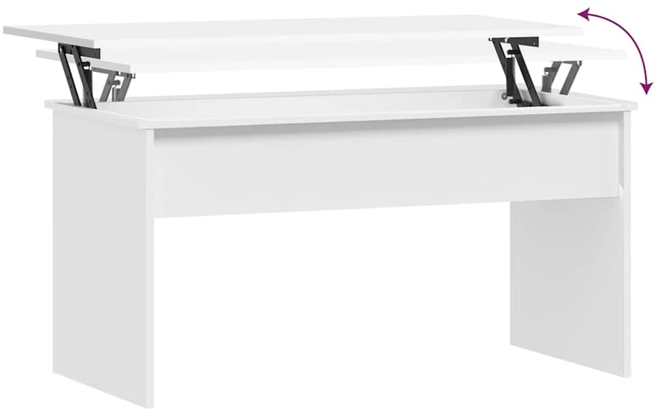 Kavos staliukas, baltas, 102x50,5x52,5cm, apdirbta mediena