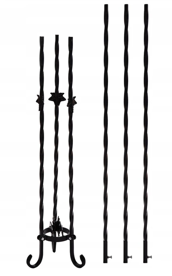 Kawmet Trikojis virš židinio stovas, pilnas strypas 12 mm, dekoratyvinis kaltinis