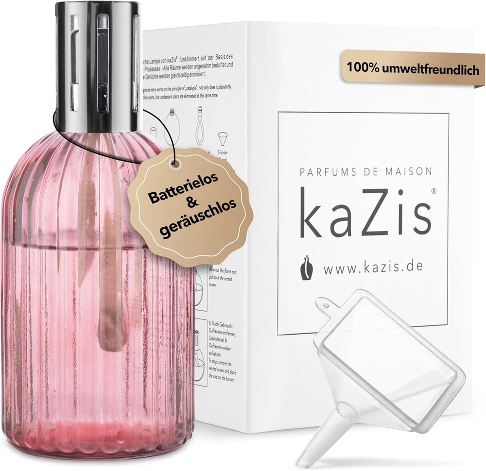 Kazis® I katalitinė kvapų lempa I stiklas I Xxl I 400 ml (rožinė)