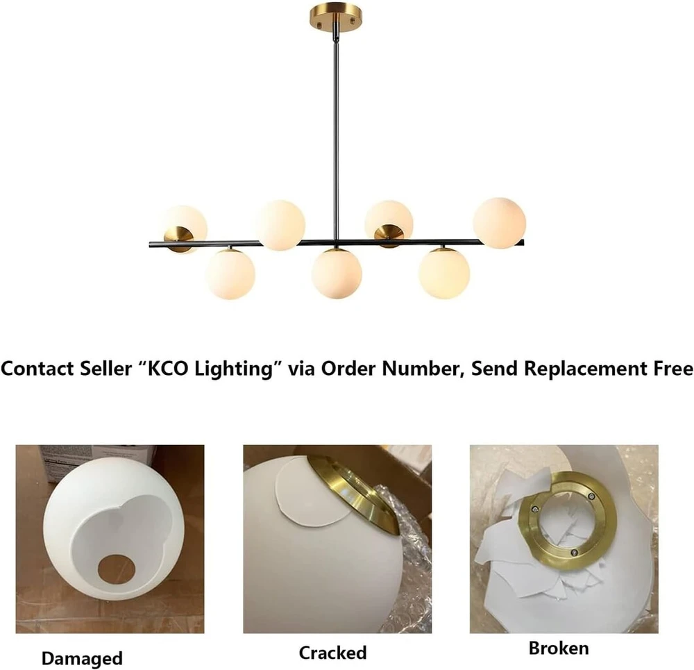 Kco Lighting modernus pakabinamas šviestuvas valgomojo stalui su 7 lemputėmis, matinis stiklas, auksinis sietynas, vidurio amžiaus pakabinamas šviestuvas virtuvės salei, restoranui, valgomajam, barui