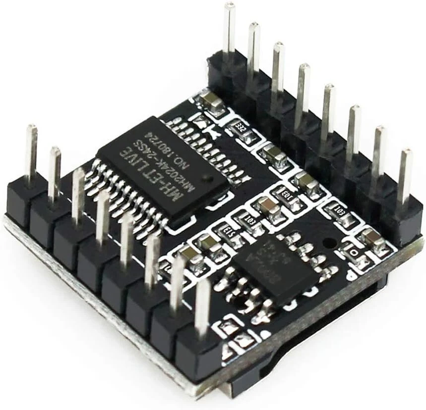 Vaizdo grotuvas Keeyees Mini Mp3 grotuvas Dfplayer modulis su metaliniu korpusu apvalus garsiakalbis 2w 8ohm skirtas "pasidaryk pats", suderinamas su Arduino