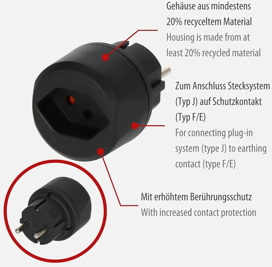 Kelioninis adapteris Šveicarijai ir Europai