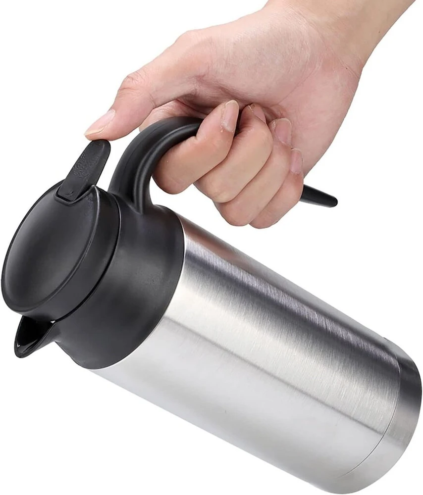 Kelioninis virdulys, 750 ml, elektrinis automobilinis šildymo puodelis, nešiojamas virdulys kelionėms, usb gėrimų puodelis, virdulys vandeniui, arbatai, kavai, pienui, 12v/24v (12v)