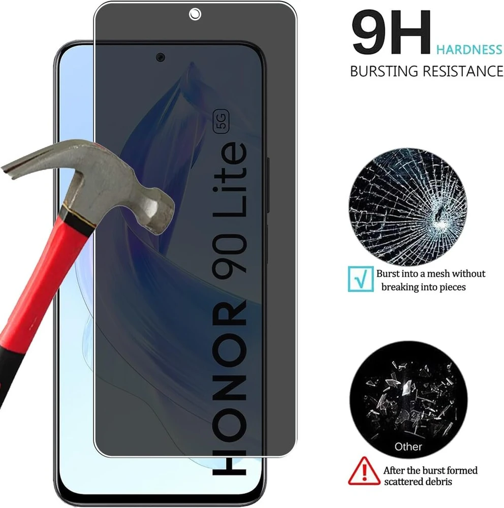 Kelolin [2 vnt. Honor 90 Lite privatumo ekrano apsaugos iš grūdinto stiklo, 9h kietumas, apsauga nuo šnipinėjimo, atsparumas įbrėžimams, privatumo ekrano apsauga, suderinama su Honor 90 Lite