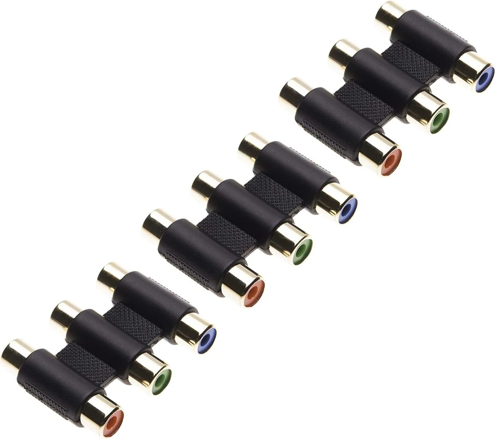 Keple Cinch jungtis, 3x Rca audio adapteris, moteriška-moteriška Rca, triguba jungtis su auksu dengtais kontaktais (3 vnt.)