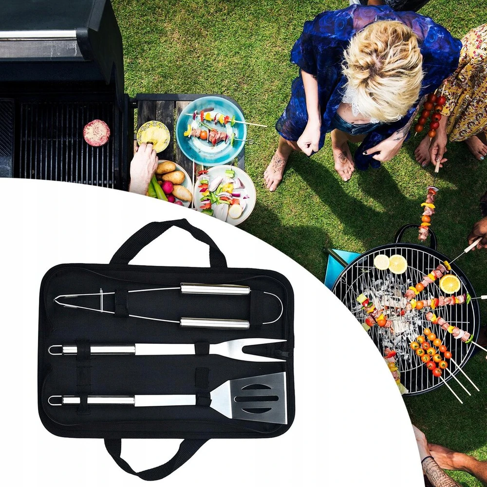 Kepsninės įrankių rinkinys, tvirti bbq grilio įrankiai, bbq įrankių grilio rinkinys 3 dalių