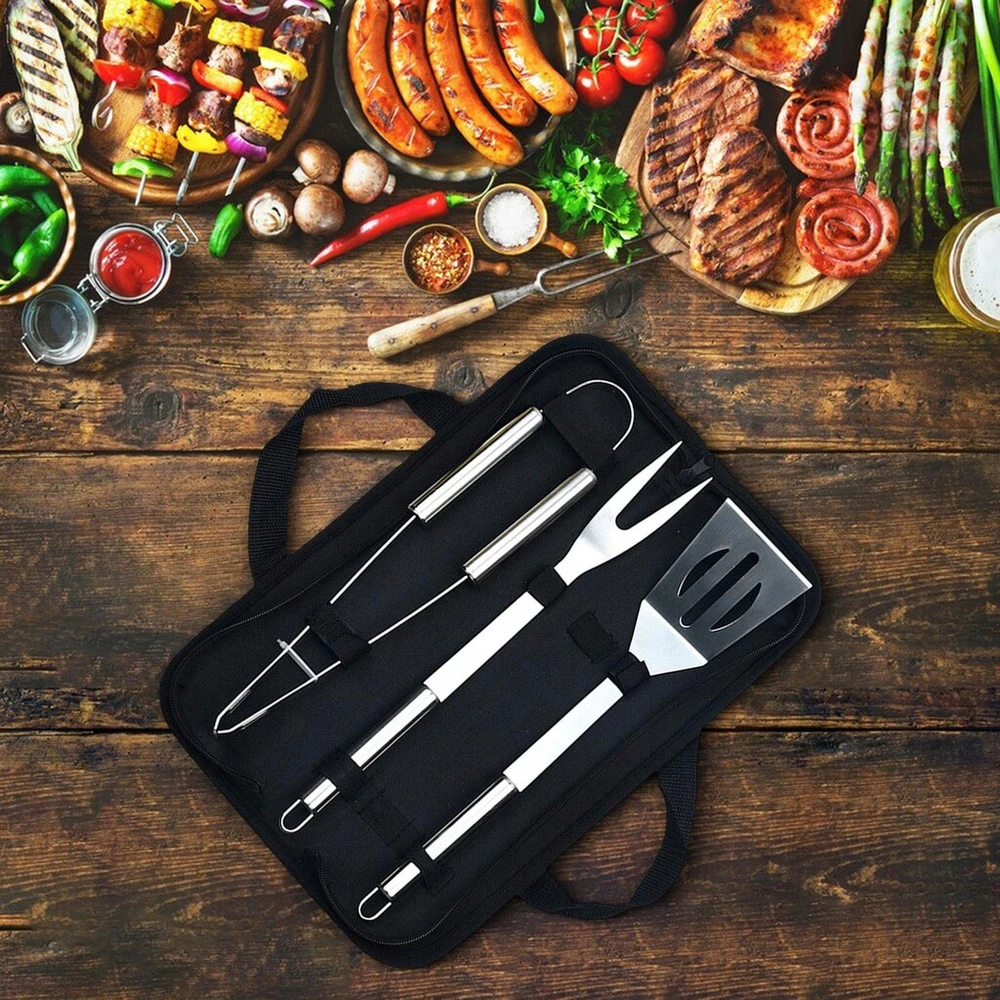 Kepsninės įrankių rinkinys, tvirti bbq grilio įrankiai, bbq įrankių grilio rinkinys 3 dalių
