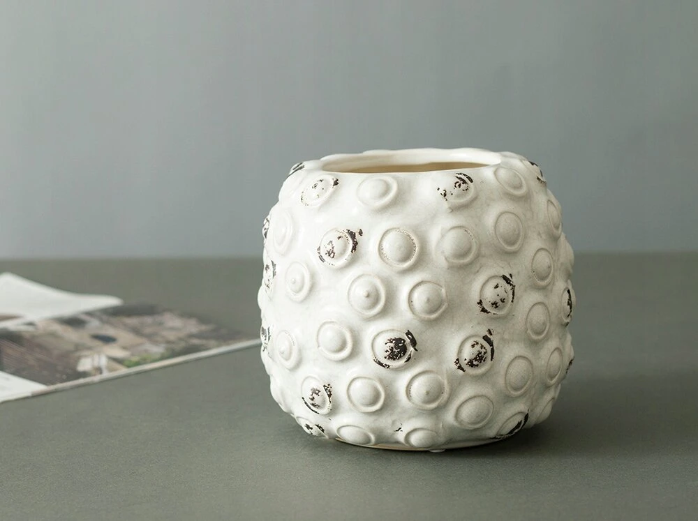 Keraminė vazono dangtis Tiles, baltas, Ø 13.5 cm