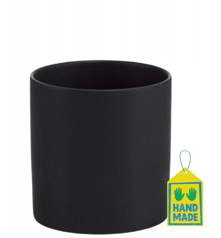 Keraminė vazono dengiamoji dalis, 13 cm, juoda matinė