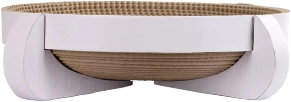 Kerbl Platinum 81555 Kartoninė kačių draskyklė-lova su katžole, 35 x 35 x 10 cm, balta