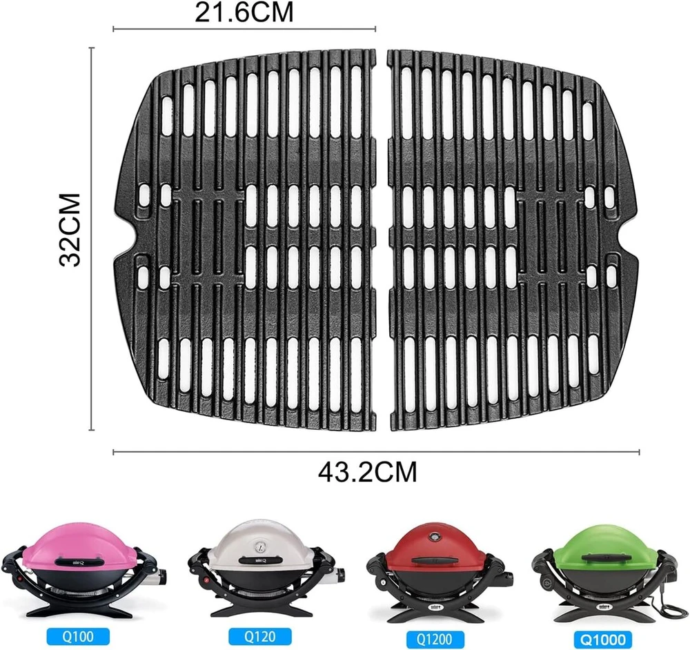 Ketaus grotelės Weber Q100/q1000 serijai, 32x21.6 cm