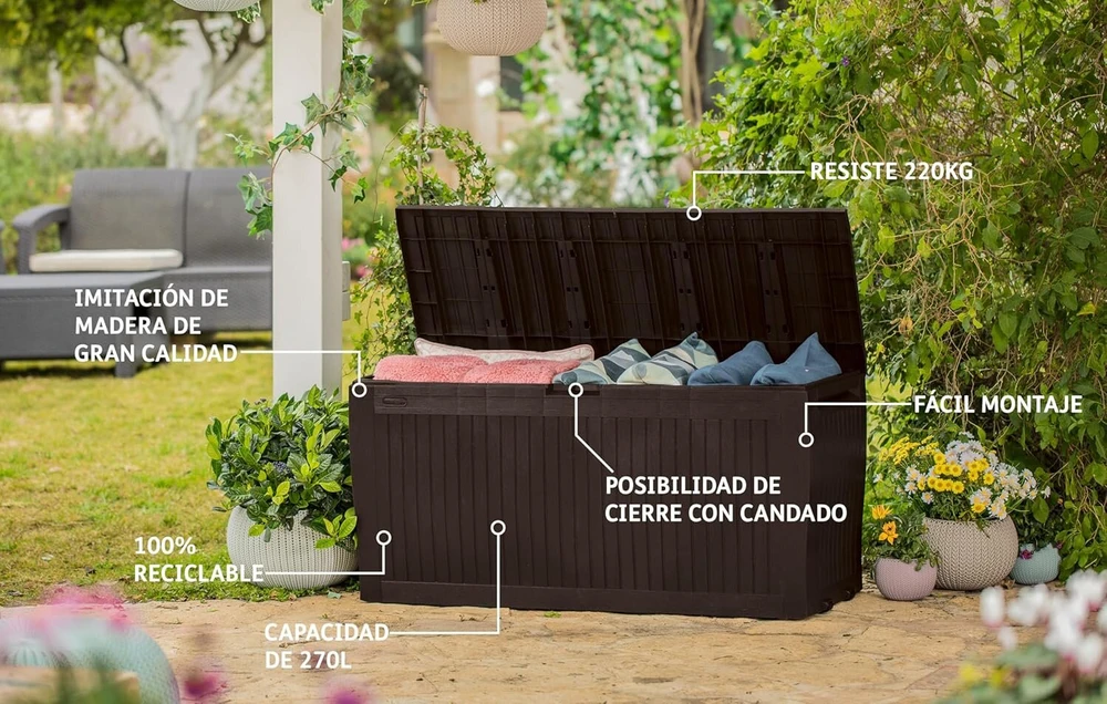 Keter Comfy Box dėžė, ruda, 116.7 x 44.7 x 57 cm