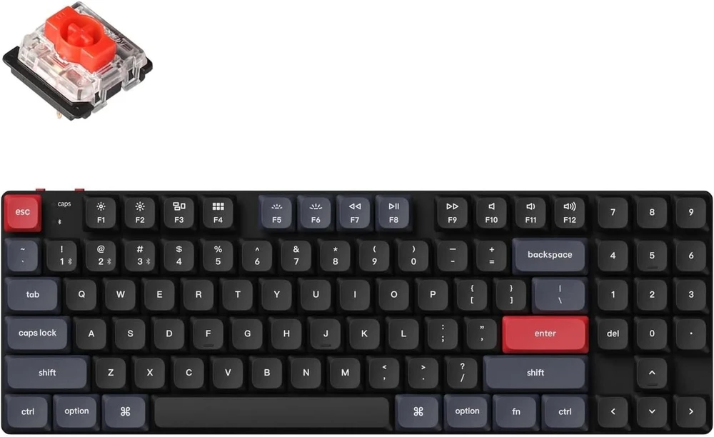 Keychron K13 Pro Qmk/via belaidė mechaninė klaviatūra su itin plonu Rgb apšvietimu ir Gateron Raudona jungikliais