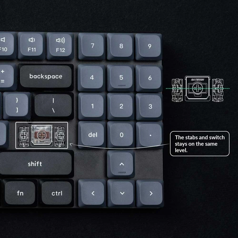 Keychron K13 Pro Qmk/via belaidė mechaninė klaviatūra su itin plonu Rgb apšvietimu ir Gateron Raudona jungikliais