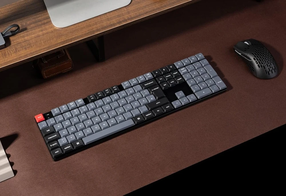 Keychron K5 Pro Qmk/via itin plona belaidė mechaninė klaviatūra, De-iso pilno dydžio programuojama bluetooth/laidiniu ryšiu Rgb Hot-swappable Gateron Low Profile Raudona Switch