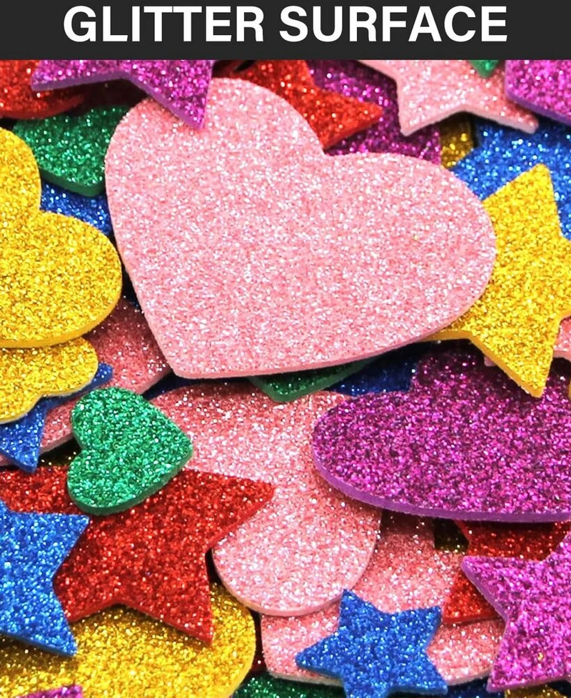 Kgduyc raidžių lipdukai - 121 vnt. blizgančių putplasčio lipdukų, raidžių putplasčio gumos dekoracijos mokykliniam kūgiui, rankdarbių lipdukai vaikams, scrapbooking priedų rinkinys