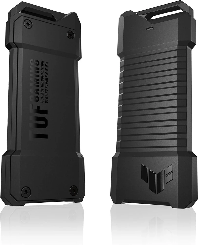 Kietasis diskas Asus Tuf Gaming As1000 Usb-c 3.2 Gen 2x1 Portable M.2 Nvme Pcie Ssd (1tb, Mil-std-810h apsauga nuo kritimo, Ip68 apsauga nuo vandens ir dulkių, Nti Backup Now Ez, Ps5 + XBOX palaikymas)
