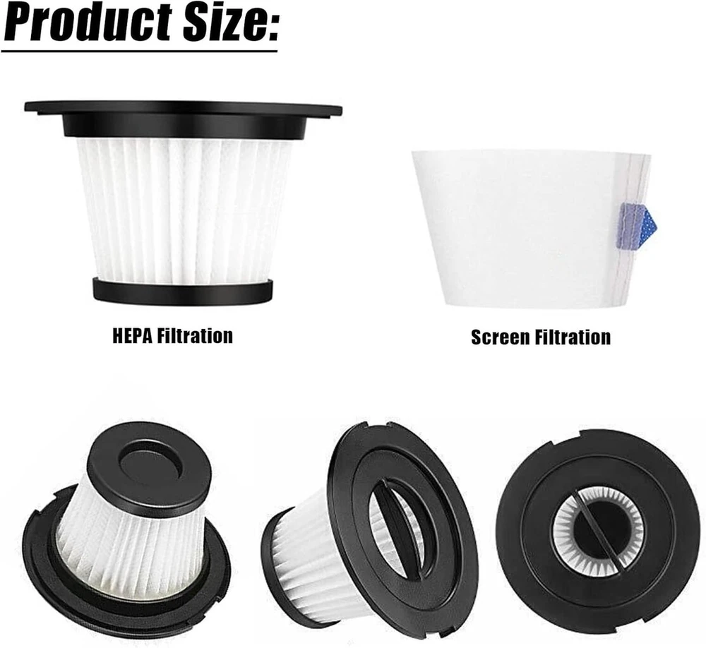 Kiimsin 4 vnt. keičiamų Hepa filtrų rinkinys, skirtas Moosoo K17, Dibea T6 C17 T1, Orfeld V20 dulkių siurblių priedams, dulkių siurblio pakaitinis filtras
