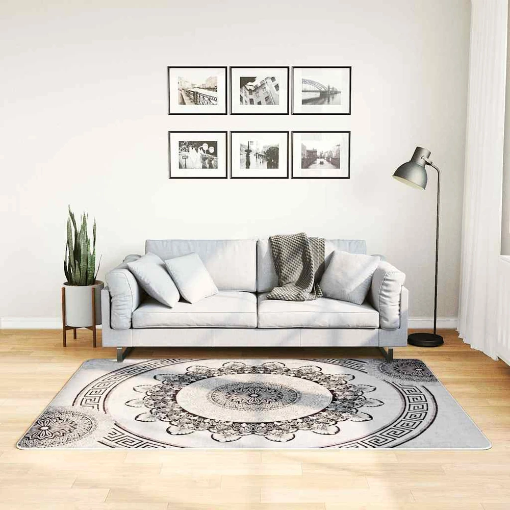 Kilimas, juodas ir pilkas, 120x180cm, skalbiamas