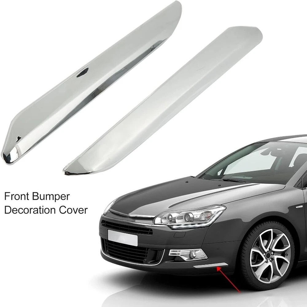 Kimiss automobilio buferio apsauga, 2 vnt. priekinio buferio kairės dešinės pusės įbrėžimams atspari chromo sidabro spalvos atsarginė dalis, skirta citroen c5 x7 2007–2015