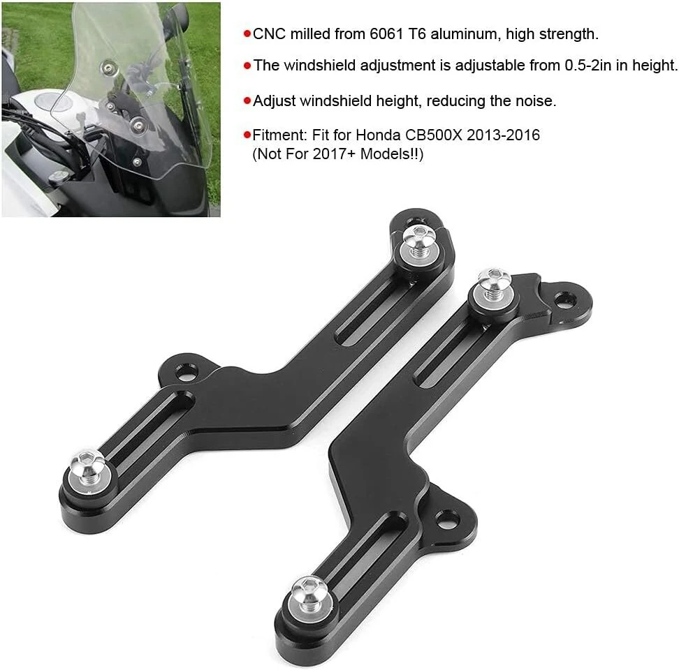 Kimiss motociklo priekinio stiklo reguliatorius Cnc aliuminio lydinio priekinio stiklo reguliatoriaus laikiklio rinkinys, tinkantis Cb500x 2013–2016 m.
