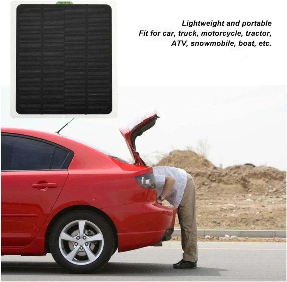 Kimiss saulės įkroviklis, nešiojamas saulės įkroviklis, 12v 20w monokristalinis dvigubas Usb išvesties akumuliatoriaus laikiklis Rv automobiliui valčiai