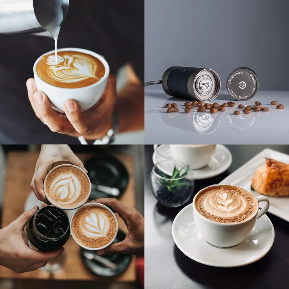 Kavamalė Kingrinder K0 rankinis kavos malūnėlis su tiesia rankena ir 140 reguliuojamų malimo lygių, skirtas Aeropress, French Press, Drip, 25 g talpa