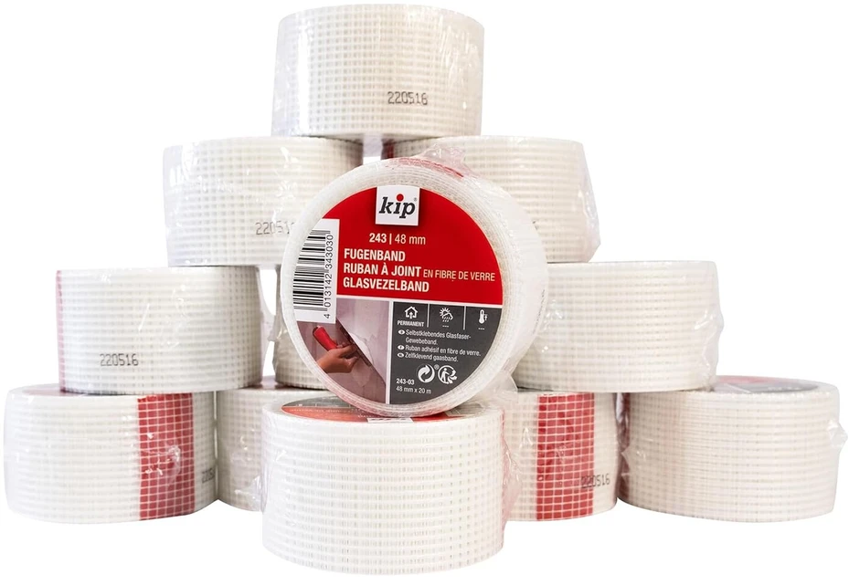 Kip 12 ritinių juosta 243-03 sandarinimo juosta – stiklo audinio maskavimo juosta siūlėms – 48 mm x 20 m