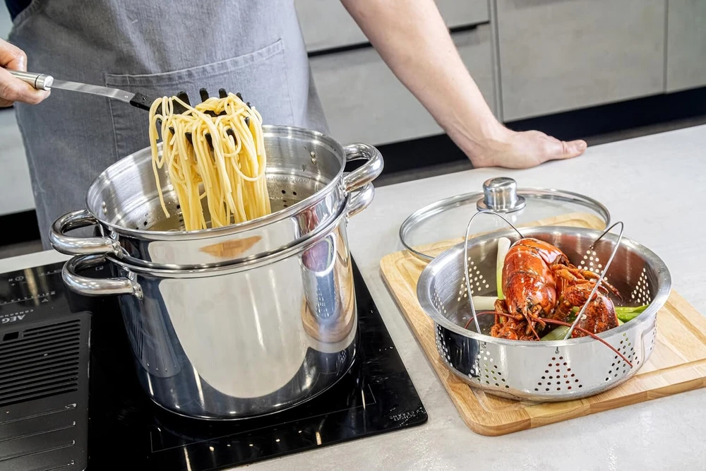 Garų puodas Kitchencraft 7.5 l clearview nerūdijančio plieno daugiafunkcis puodas