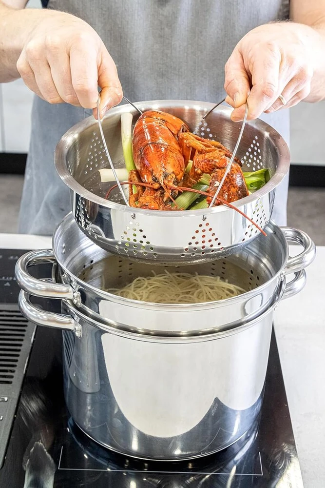 Garų puodas Kitchencraft 7.5 l clearview nerūdijančio plieno daugiafunkcis puodas