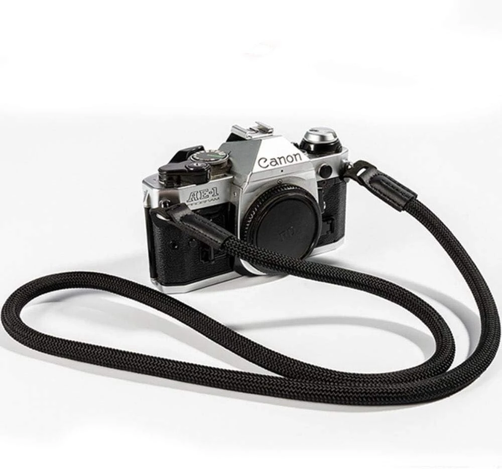 Objektyvas Kiwochy universalus fotoaparato dirželis, pagamintas iš minkšto, smulkaus pynimo nailono, tinkamas canon nikon sony fujifilm olympus leica ir kt. fotoaparatams, ilgis 100 cm, juodas